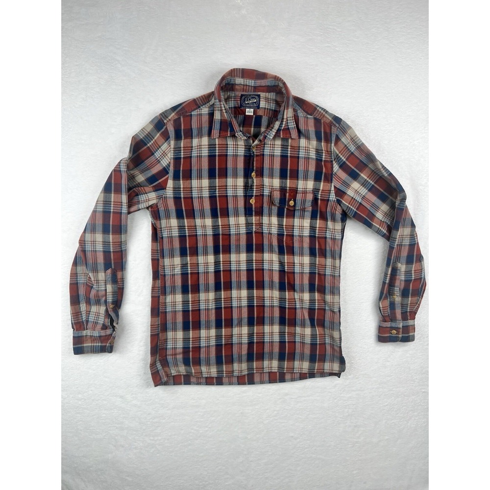 J Crew Sportsman Outfitter Mens Size Small‎ Red Plaid Button Up Long Sleeved